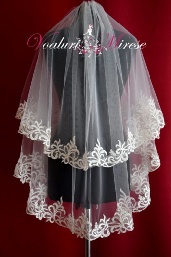 Voal Alb Mireasa Dantela C16-219