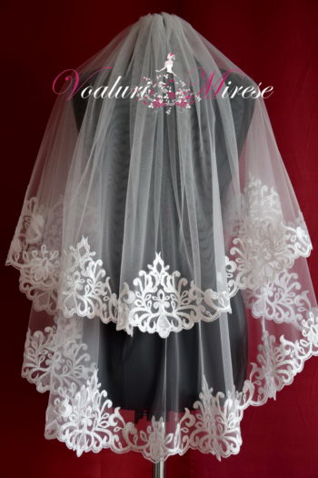 Voal Alb Mireasa Dantela C16-392