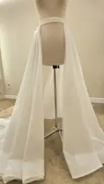 Trenă detașabilă ivory din tulle fin cu sclipici – 1,7 m - imagine 3