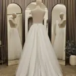 Trenă detașabilă ivory, realizată integral din straturi fine de tulle moale - 1,6 m