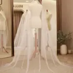 Voal de mireasă lung ivory cu peste 14.000 de cristale – 2,5 m